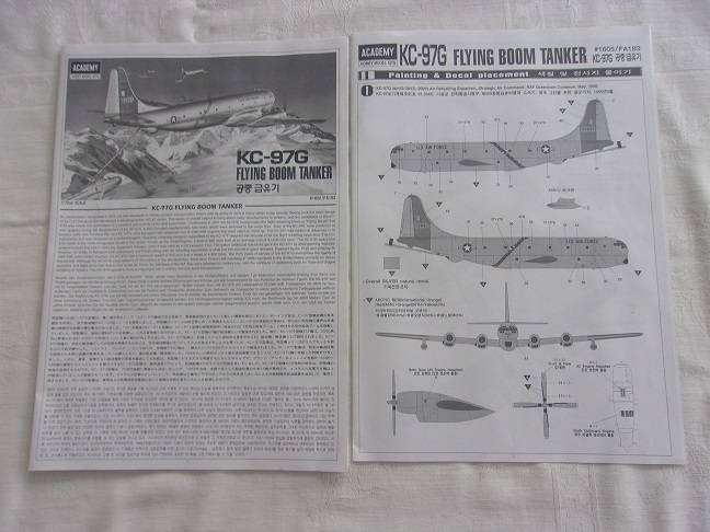 Academy 1:72 scale KC-97G Flying Boom Tanker kit - 1605