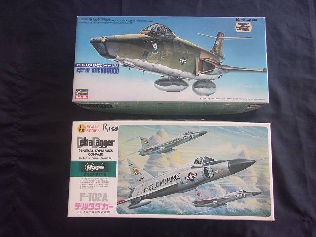 Hasegawa 1:72 McDonnell Douglas Voodoo & Delta Dagger model plane kits for 1 bid