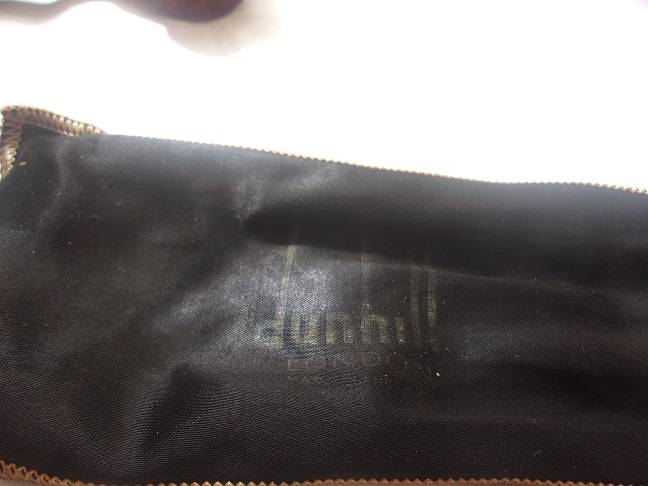 Vintage Dunhill Bruyere 475 White Spot Estate smoking pipe with pouch