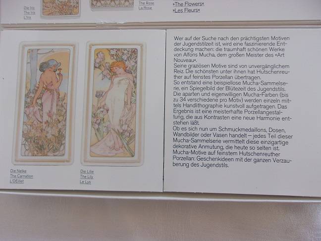 3 Vintage Hutschenreuther Selb art nouveau wall plaques by Alfons Mucha - The Flowers