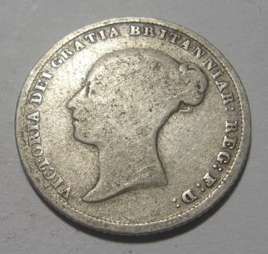 1840 silver British 6 Pence coin