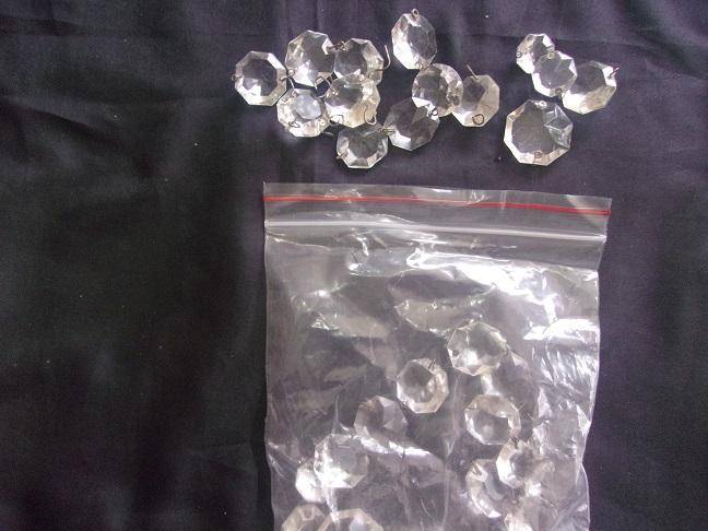 Huge lot of genuine Czechoslovakian glass chandelier lustres - 2.4kg