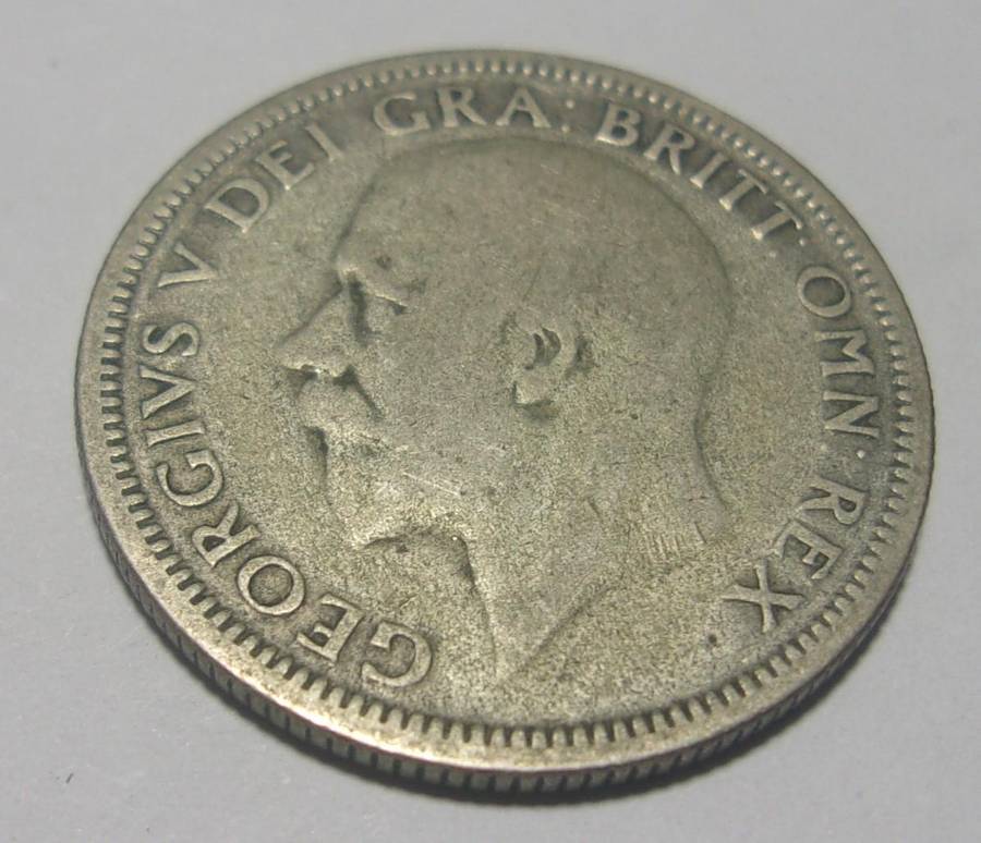 1929 silver British One Shilling coin
