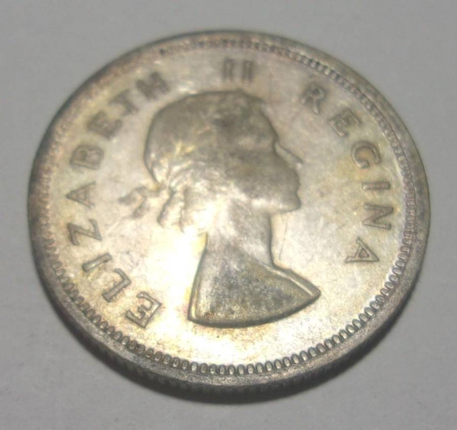 1955 silver South Africa 1 Shilling coin