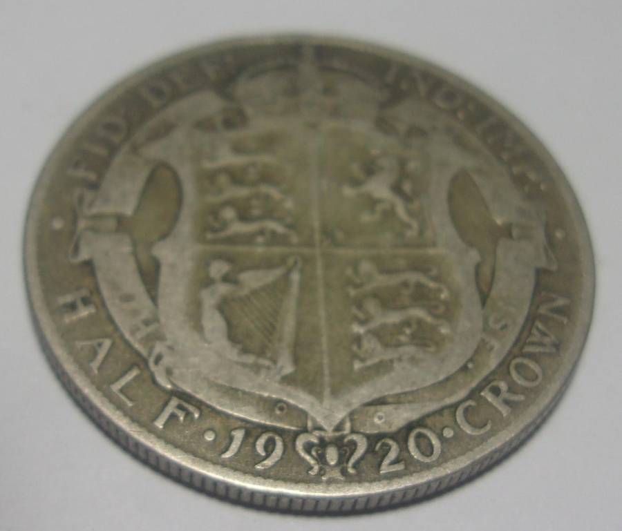 1920 silver British Half Crown coin