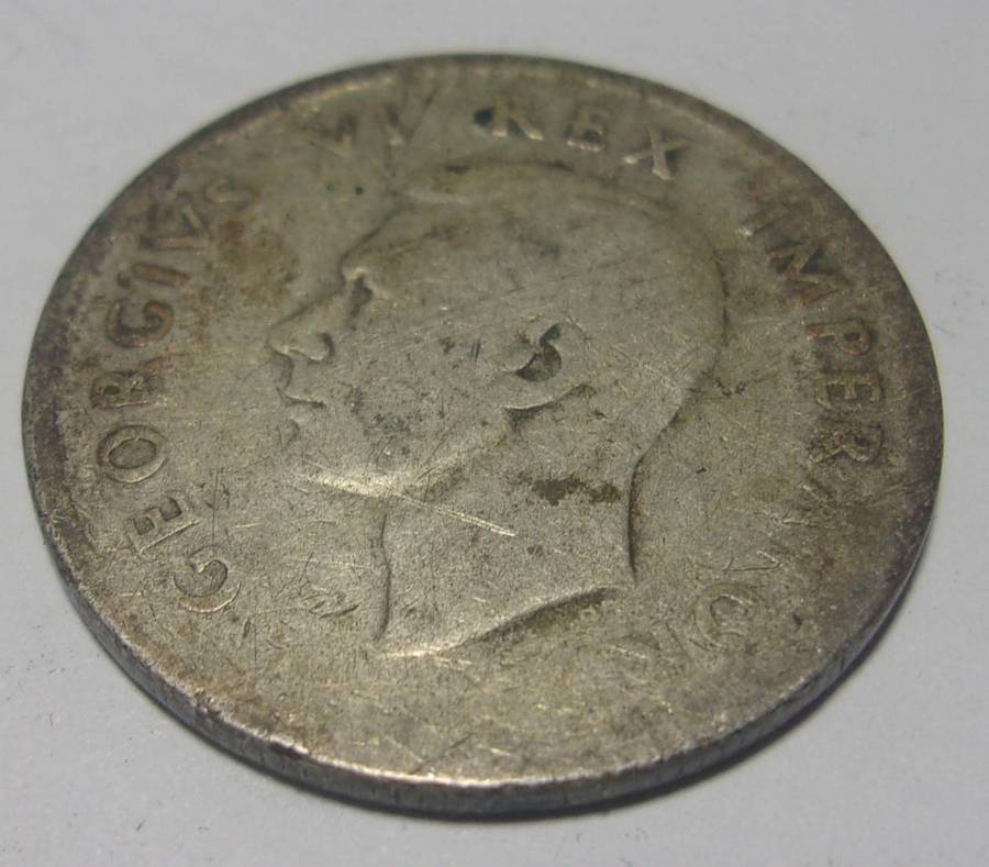 1937 silver South Africa 2 Shillings coin
