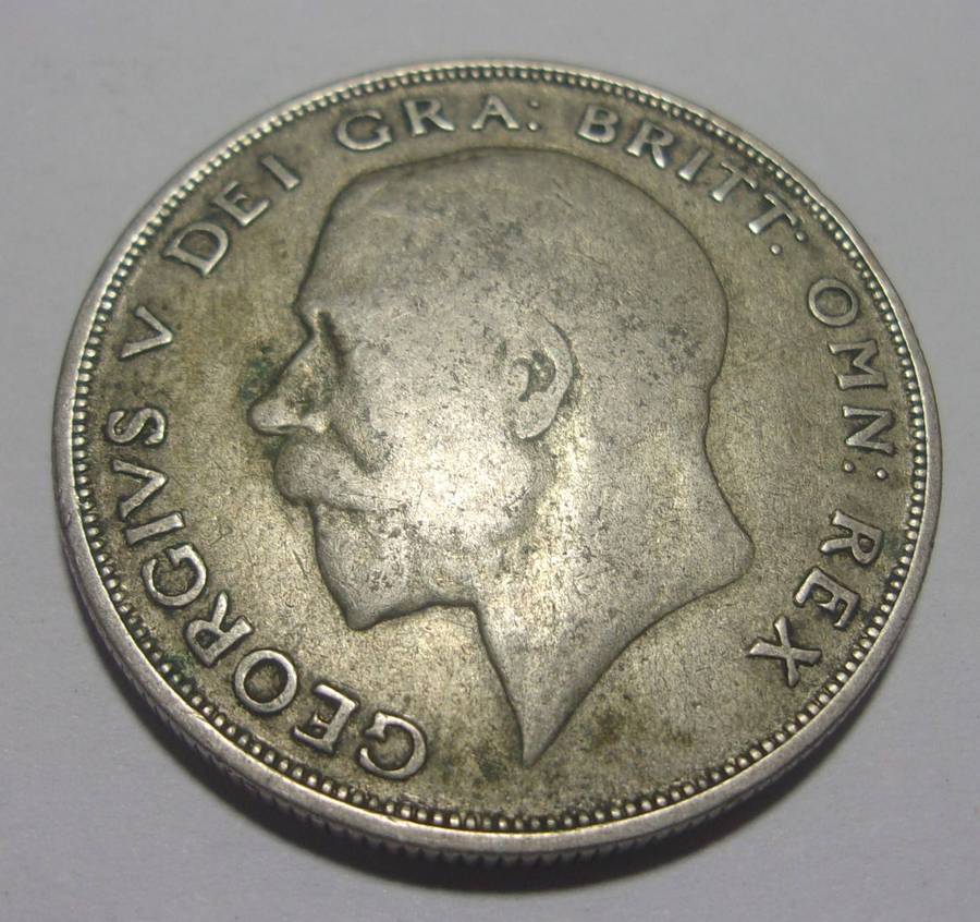 1921 British silver Half Crown coin