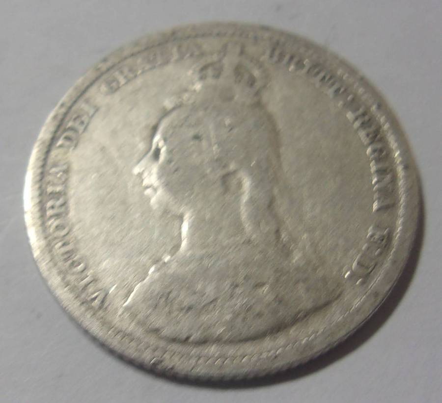 1889 silver British One Shilling coin