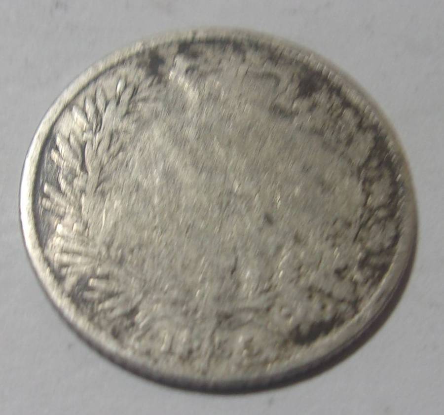 1855 silver British 6 Pence coin - has wear