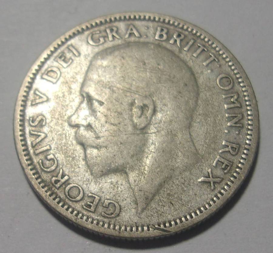 1936 silver British One Shilling coin