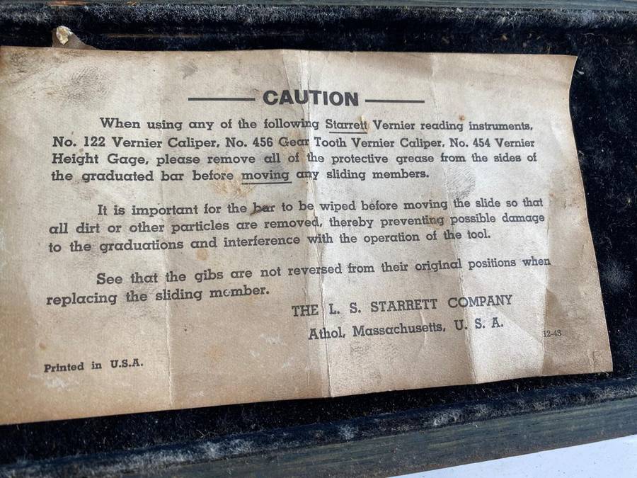 Large Imperial Starett Vernier Iinside/Outside up to  13-inches.