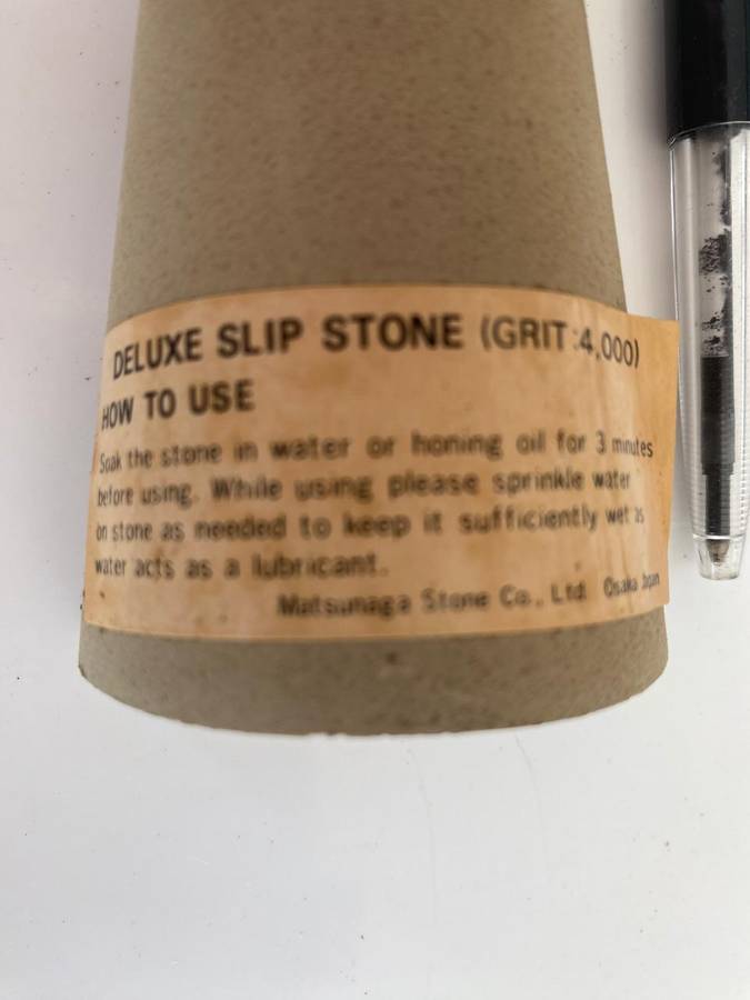 Deluxe 4000 Grit Cone Water Slip Stone. - Concave and Convex.