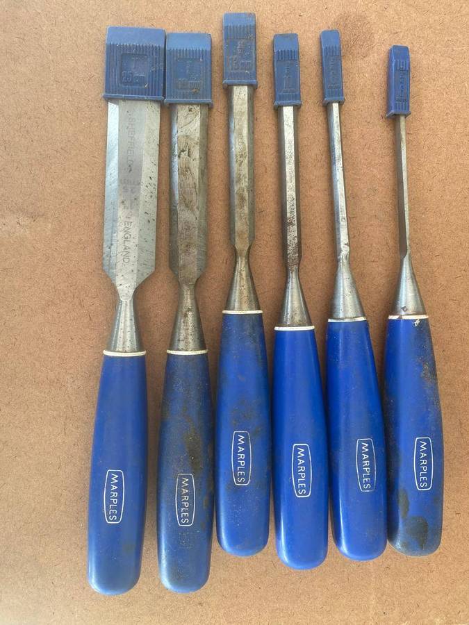 Complete set of Marples Sheffield Chisels.