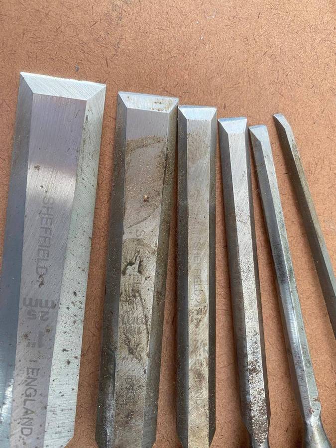 Complete set of Marples Sheffield Chisels.