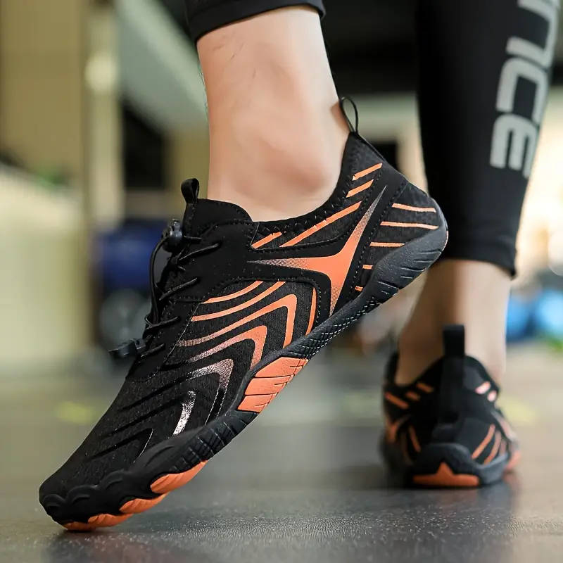Lightweight barefoot feel Aqua Shoes  Black and Orange Size 11