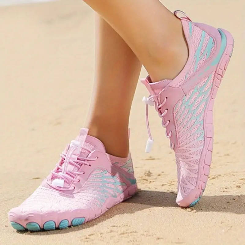 Pink  Lightweight barefoot feel Aqua Shoes Lace Up Size 5.5
