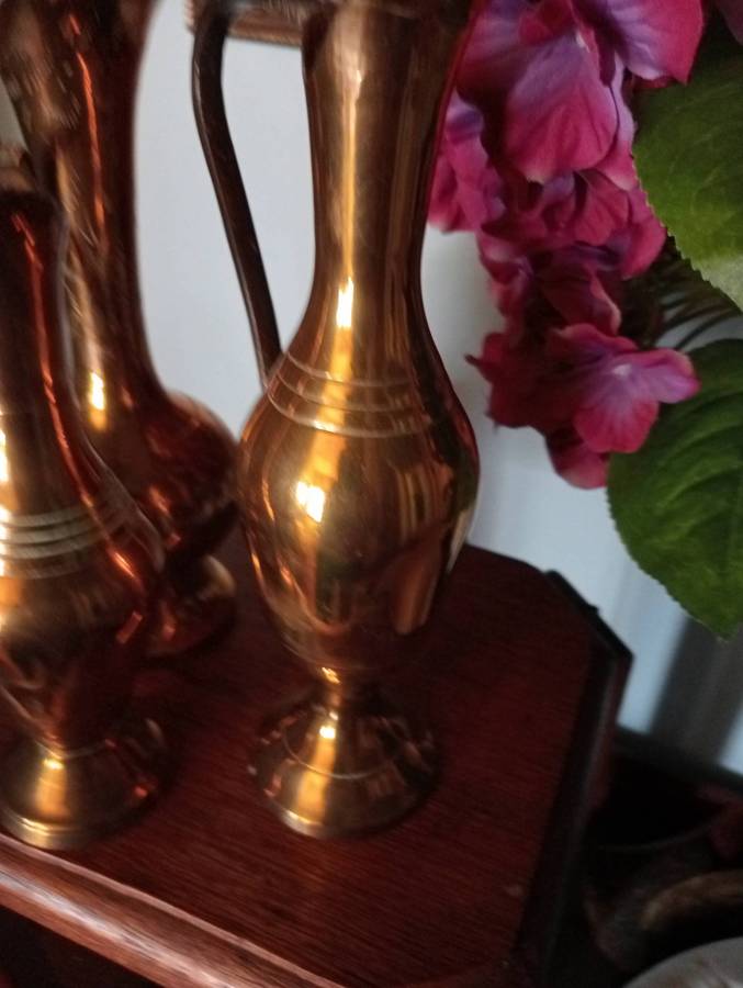 2  COPPER BRASS PITCHERS