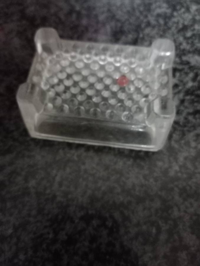 VINTAGE SMALL THICK GLASS  BUCKET WITH FEET