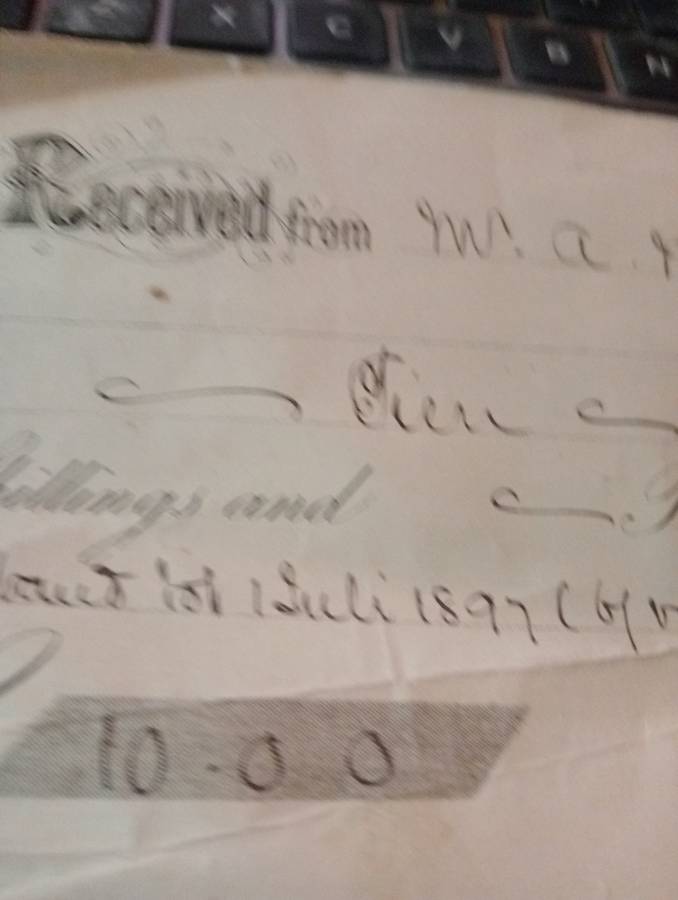 Antique 1897 receipt Rent  for the farm Rietpoort  nr 2