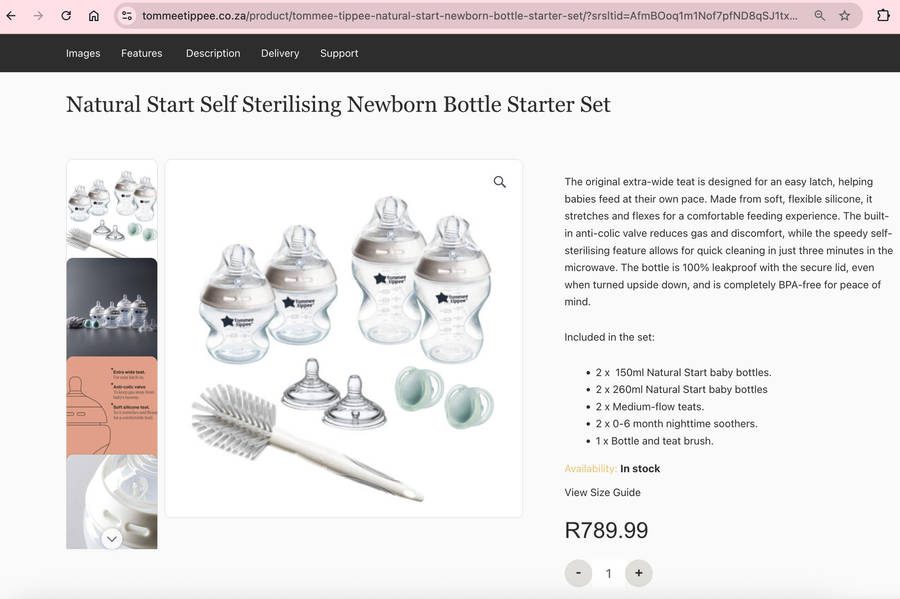 Tommee Tippee Natural Start Self Sterilising Newborn Bottle Starter Set