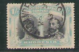 BSAC RHODESIA 1/- DOUBLE HEAD SACC152A PERF 14