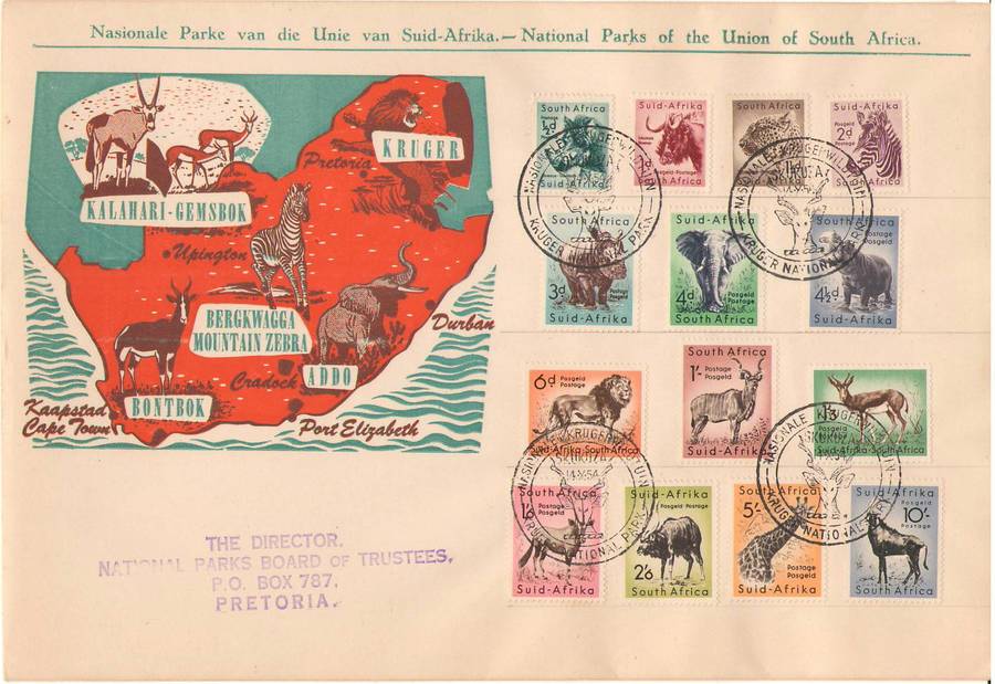 FDC ANIMAL DEFINITIVES WITH KRUGER CANCEL VERY GOOD CONDITION