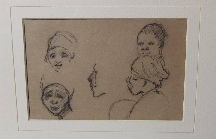 An original charcoal sketch by international artist Hedwig Brecher Eibuschitz " figure study "