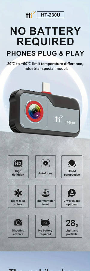 HTI 203U 256x192 Pixel Thermal Imaging Camera for Android Smartphones