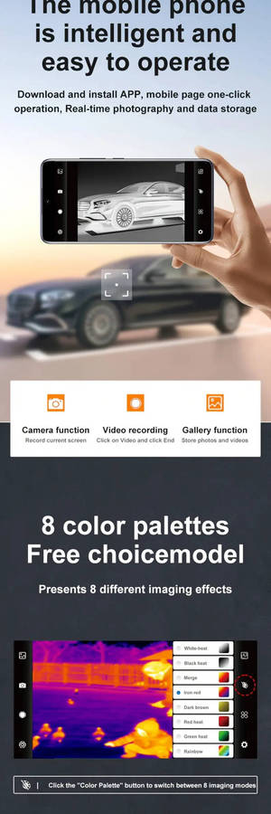 HTI 203U 256x192 Pixel Thermal Imaging Camera for Android Smartphones