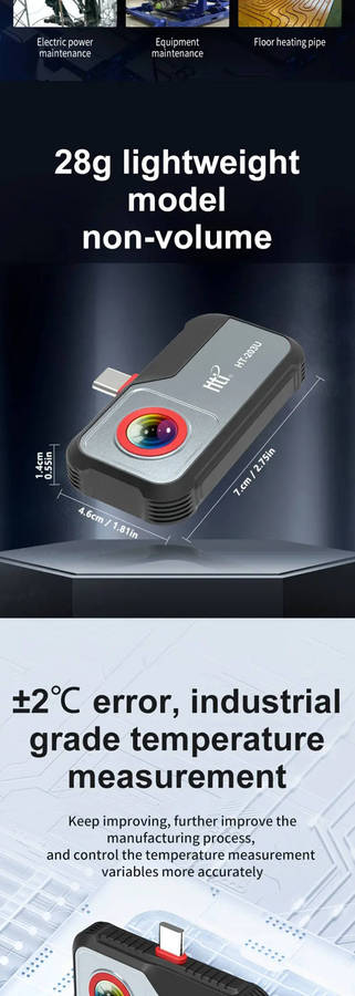 HTI 203U 256x192 Pixel Thermal Imaging Camera for Android Smartphones