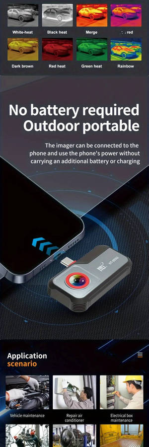 HTI 203U 256x192 Pixel Thermal Imaging Camera for Android Smartphones