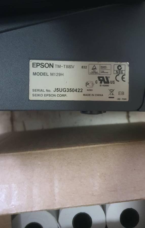 Epson TM-T88IV Thermal Receipt Printer (TM-T88IV-832) -. EXTRA 20 ROLLS OF PAPERS