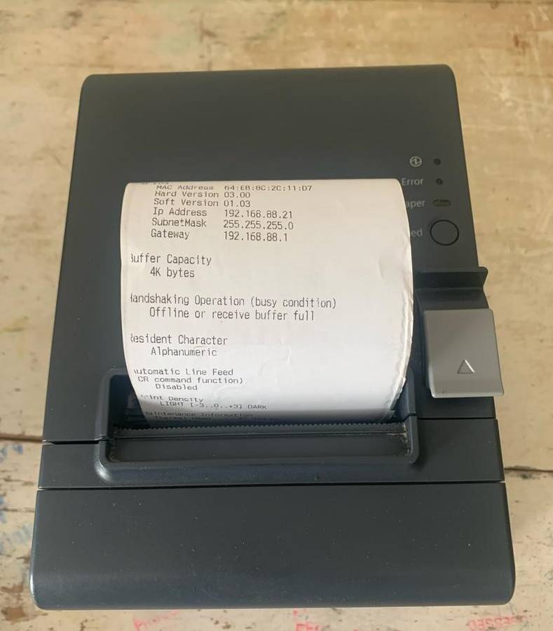 Epson TM-T20II POS Receipt Printer