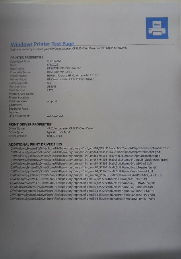 HP Color LaserJet CP1215 Colour Laser Printer