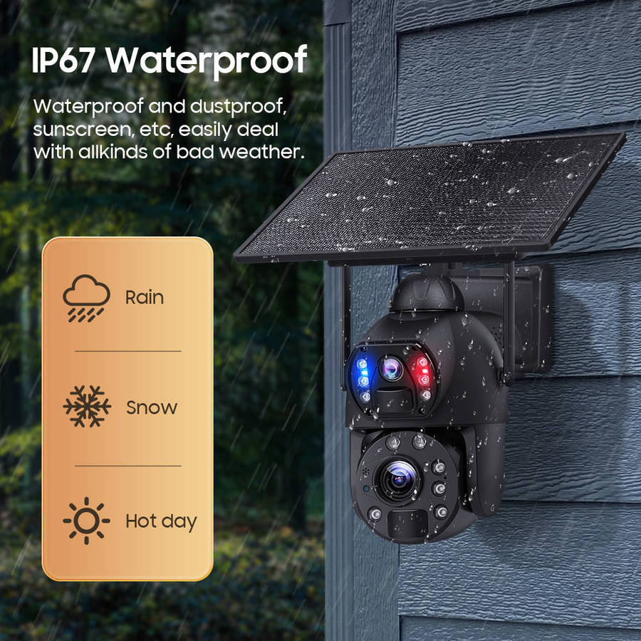 4G Solar Dual Lens PTZ Camera 20X Zoom