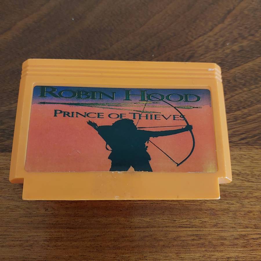 Vintage FamiCom Robin Hood game cartridge