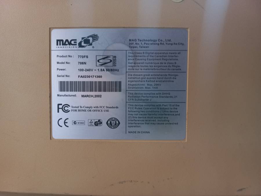 Mag 770FS 17" CRT Monitor