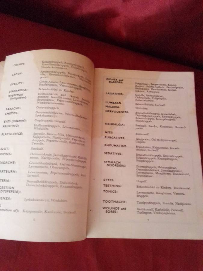 Vintage English / Afrikaans Lennon's Dutch Medicine Handbook