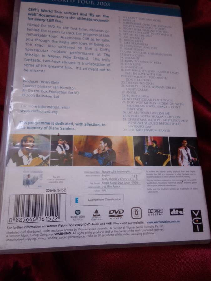 Cliff Richard 2003 World Tour DVD