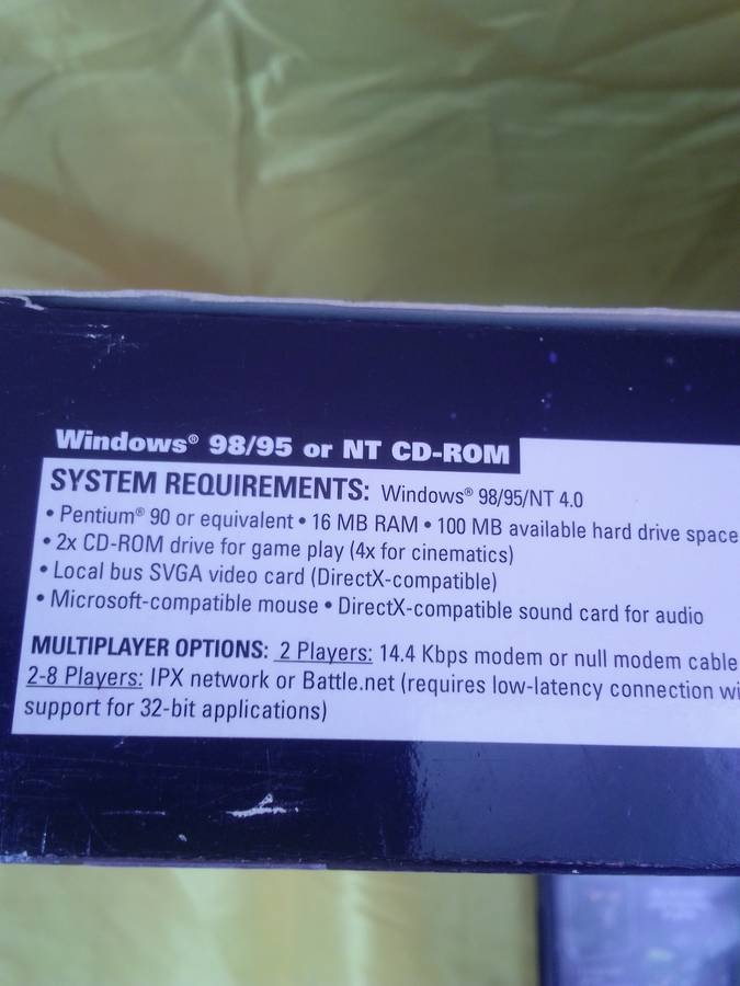 1998 STARCRAFT BATTLE CHEST BIG BOX PC