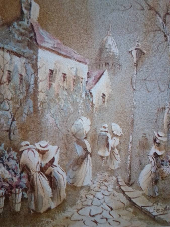 Internationally Acclaimed Artist Boris Chezar (1913 - 2008) Sand & Oil on Board - Signed