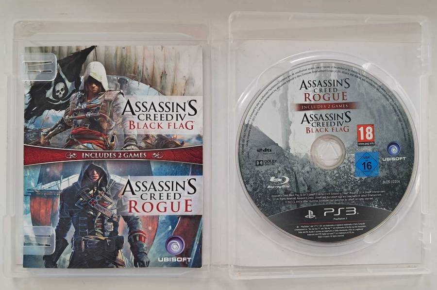 Assassin's Creed Black Flag & Rogue for PS3 Complete Game  + Manual  - Good Condition!