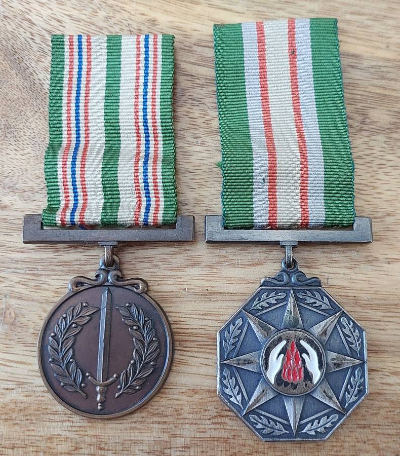 #SA Railway Police Medal Pair to SERS. F.P. O'Niel #