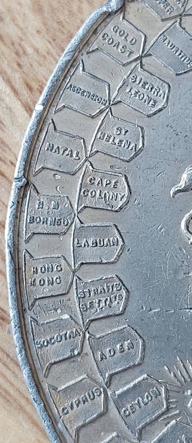 - 1897 British Empire Queen Victoria (White Metal) Medallion. Weight 134.30g -