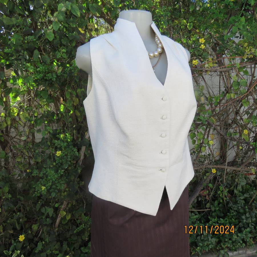 Amazing rich cream wool/poly sleeveless top/waistcoat by NADA Istanbul.Size 36. Brand new con