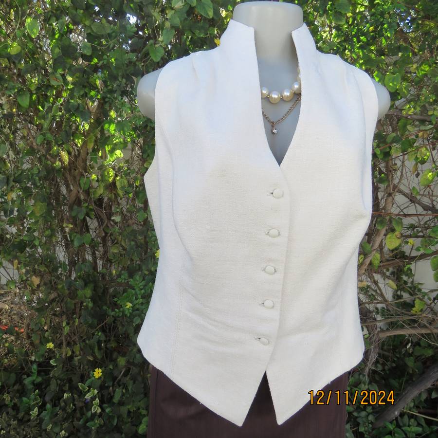 Amazing rich cream wool/poly sleeveless top/waistcoat by NADA Istanbul.Size 36. Brand new con