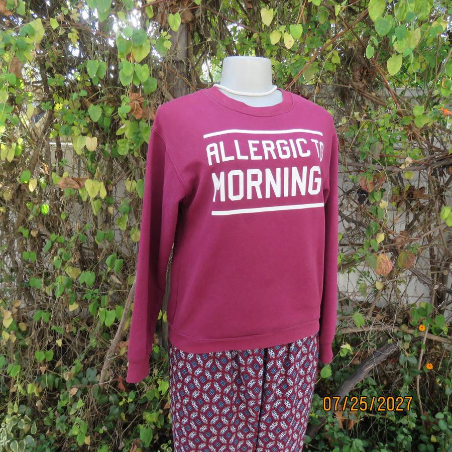 WOUND UP Maroon polycotton sweatshirt with crew neck size 34