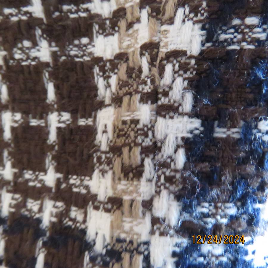 Amazing long sleeve brown/cream/black woven woolen check  jacket.Size 38 by FUTURE Collective.