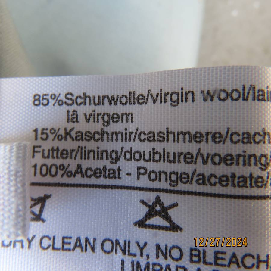 Haute couture new wool/cashmere blend mottled cream/turquoise lined skirt by YARELL size 36