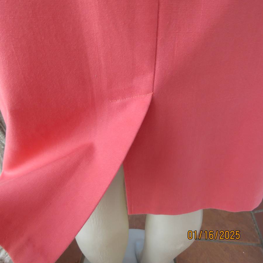 MILADY'S elegant pink crimson colour princess style dress, Zip at back. Decorated neckline.Size 36.